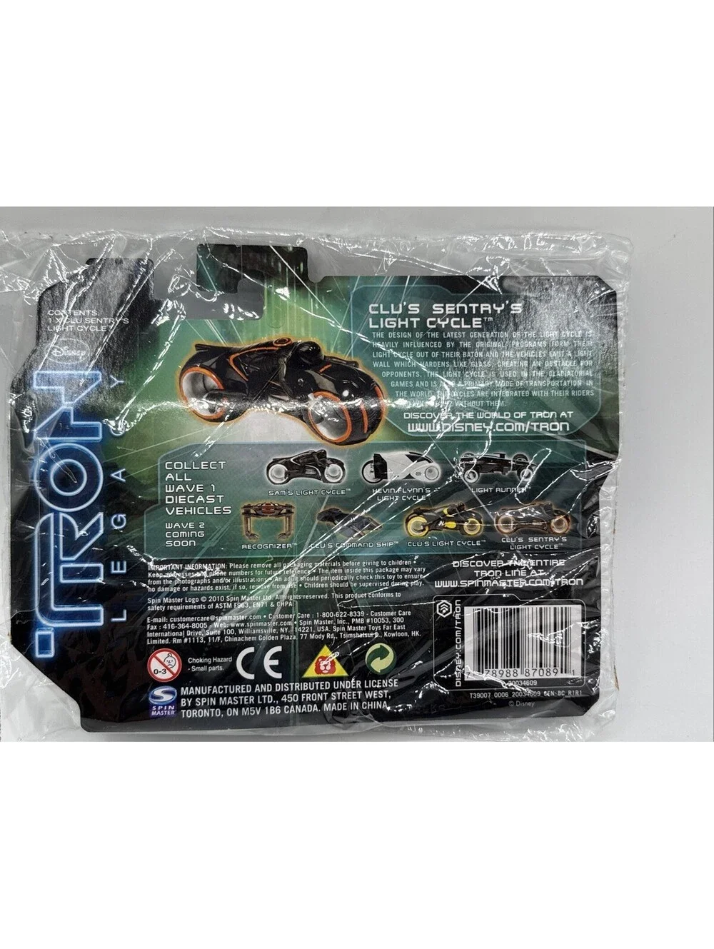 Tron Legacy Recognizer Storage Playset Spinmaster + 3 Diecast Figures Clu 2010